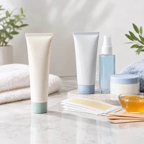 Single depilatory cream compared with summer hair removal kit packaging