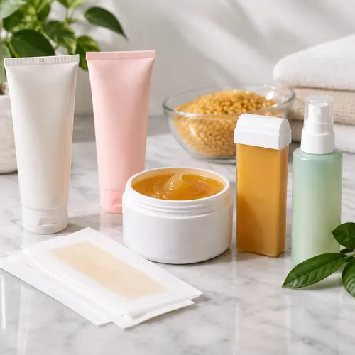 Sustainable hair removal packaging options for cream, wax strips, roll-on wax, and aftercare