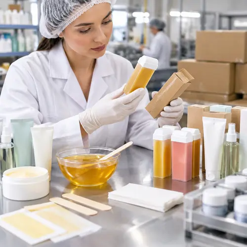 Hair-removal packaging quality inspection checking roll-on cartridge leakage, cream packaging, and shipment cartons