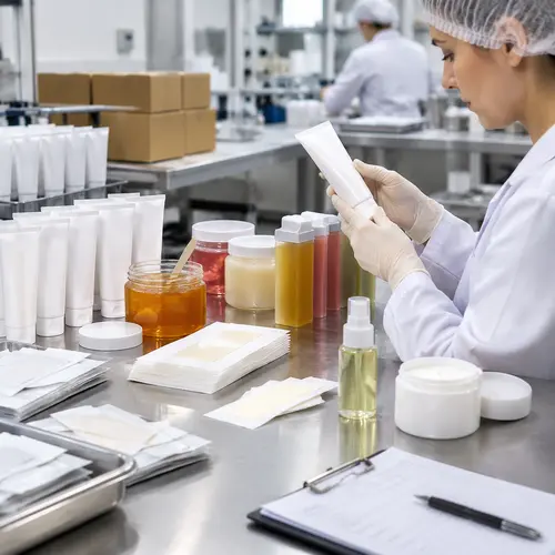 Hair removal cream, wax strip, wax jar, and roll-on cartridge QC inspection
