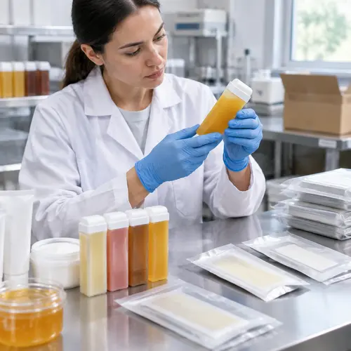 QC inspection of roll-on wax cartridge leakage and wax strip packaging
