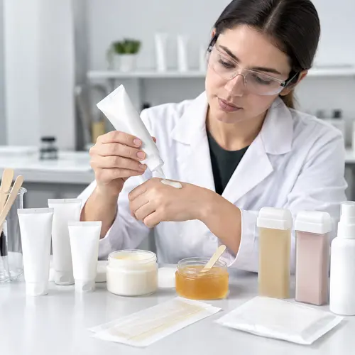 Depilatory cream sample review for texture color and packaging compatibility