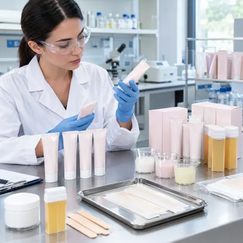 Depilatory cream sample and packaging review for OEM quality control