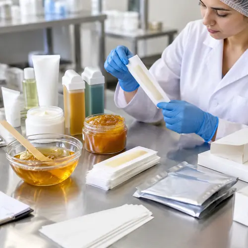 Wax strips and sugar wax packaging compatibility inspection