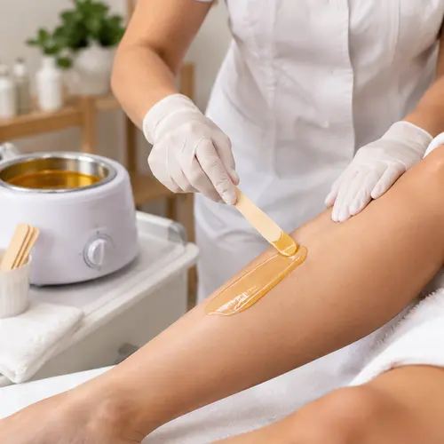Flexible hard wax application during a professional hair removal service