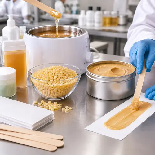 Hair removal wax texture and packaging compatibility review in a cosmetics lab