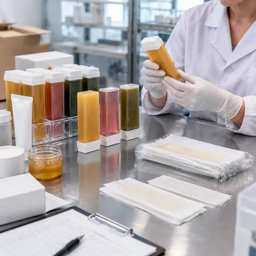 Roll-on wax cartridge leakage check and wax strip packaging inspection