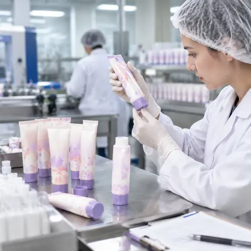 QC inspection of filled depilatory cream tubes for leakage and packaging quality