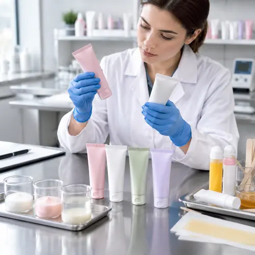 Depilatory cream sample review for tube compatibility and cream stability