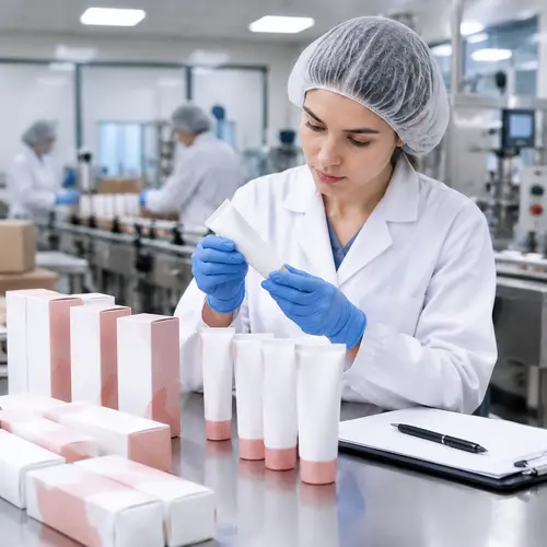 Quality control inspection of depilatory cream tubes and retail packaging
