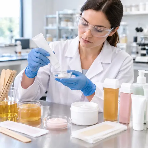 Depilatory cream sample review for texture, dispensing, and packaging compatibility