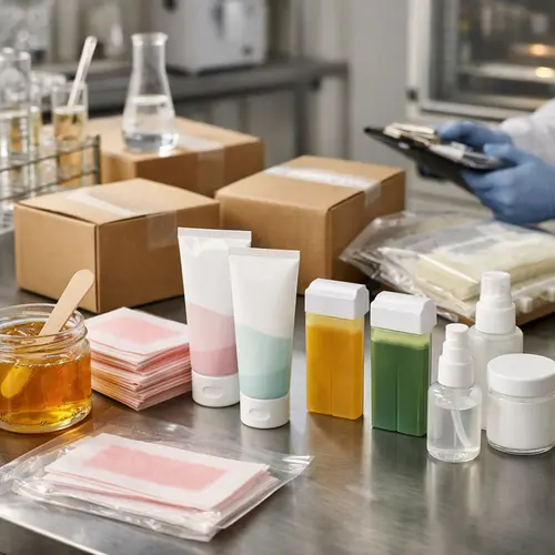 Hair-removal product packaging and stability review before shipment