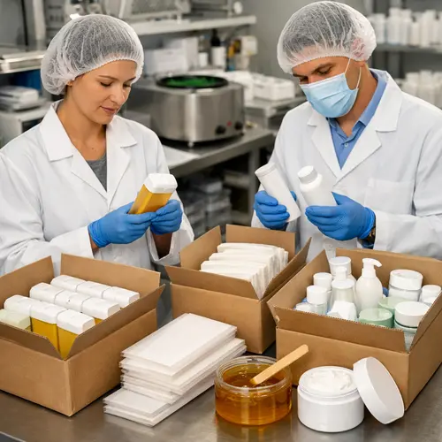Quality-control inspection of roll-on wax cartridges and wax strip packaging before shipment