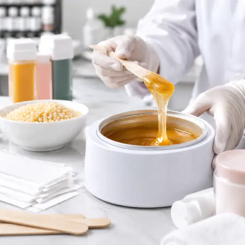 Warm hair removal wax texture reviewed during private label sampling