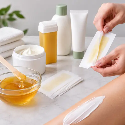 Depilatory cream sample review and wax strip adhesion check for private-label development