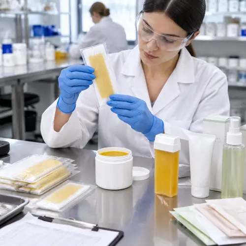 Hair-removal product packaging and wax strip quality-control inspection