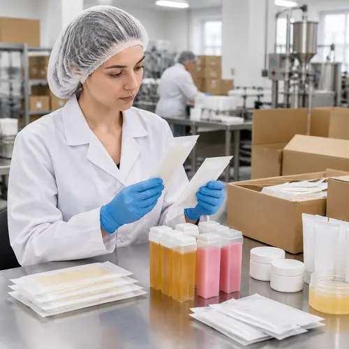 QC inspection of wax strip packaging and roll-on wax cartridges