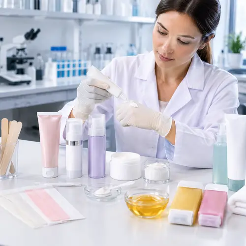 Depilatory cream sample review with facial hair removal packaging options