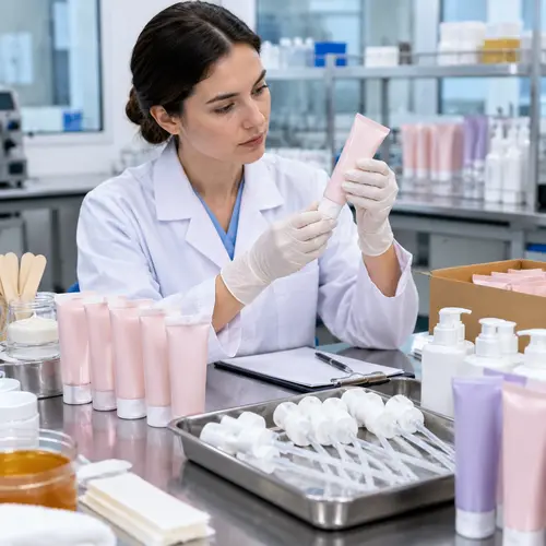 Depilatory cream packaging compatibility and leakage check in a lab