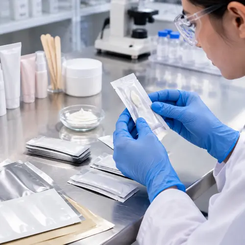 Depilatory cream sachet seal and packaging compatibility inspection