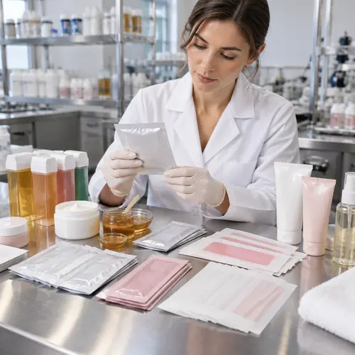 Depilatory cream sample review with sachet packaging and wax strip pouches