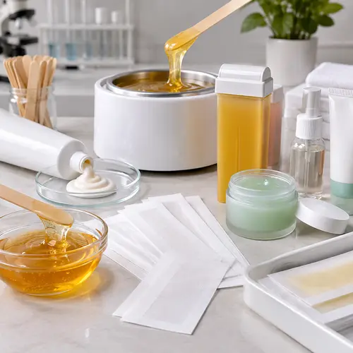 Depilatory cream sample and wax texture review for travel-size hair removal products