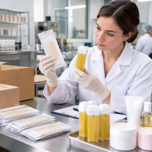 QC inspection of wax strip packaging and roll-on cartridge leakage