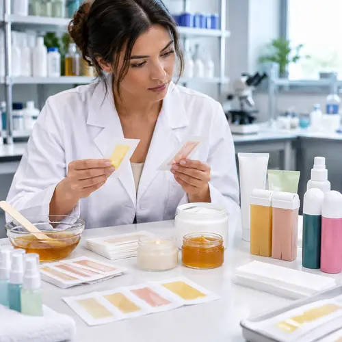 Depilatory cream and wax sample confirmation with final hair-removal packaging components