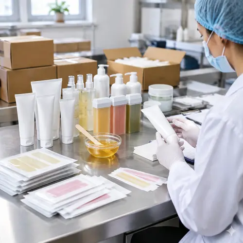 Hair removal product packaging and quality control inspection