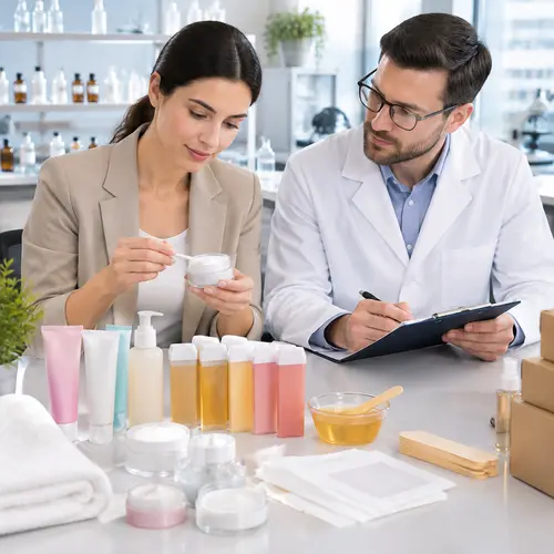 Depilatory cream sample and packaging compatibility review for hair removal product development
