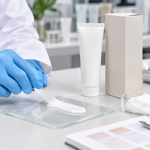 Depilatory cream sample texture and packaging review for sensitive skin hair removal