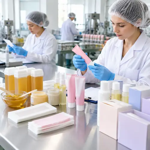 QC inspection of private label hair removal products and aftercare kit packaging