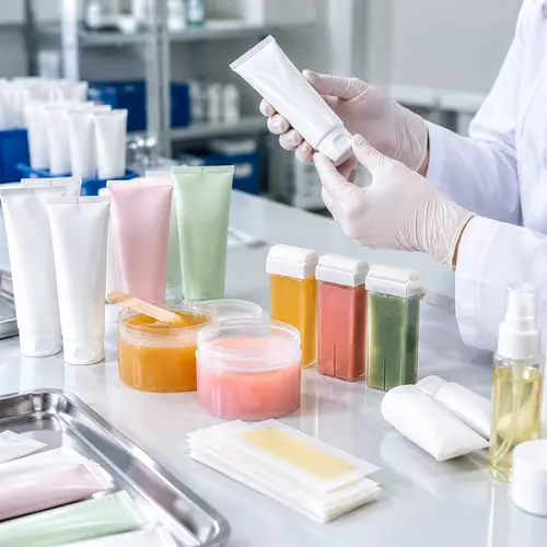 Hair removal product packaging inspection for tube seals wax jars and roll-on cartridge leakage