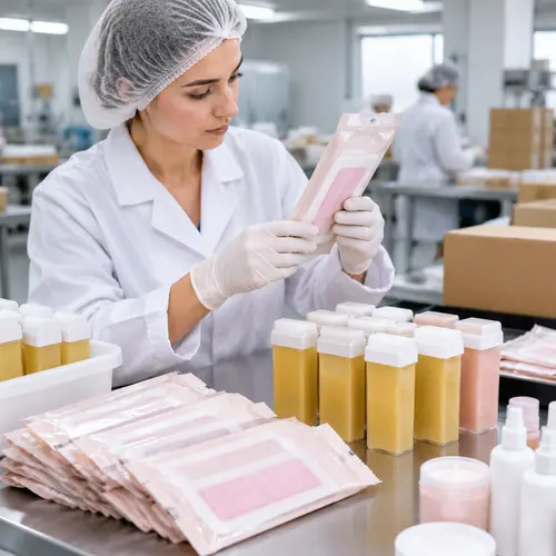 Hair-removal packaging quality inspection for wax strip pouches and roll-on cartridges