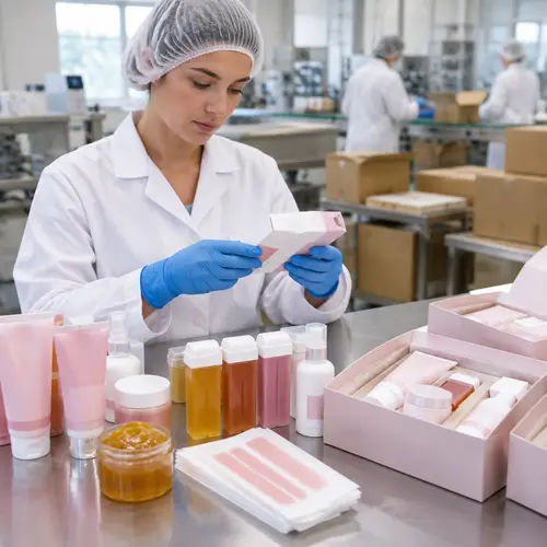 After-depilation care kit packaging and hair removal product final QC inspection