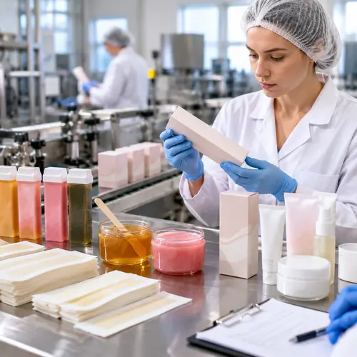Wax strip packaging and sugar wax seal inspection during hair removal product quality control