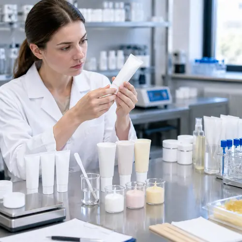 Depilatory cream sample review in final packaging during ODM approval