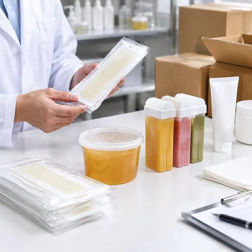 Hair-removal packaging inspection for wax strip pouches, sugar wax containers, and roll-on cartridges