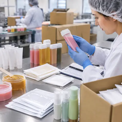 Hair-removal product quality inspection for roll-on cartridge leakage, wax strip packaging, and cream tube condition