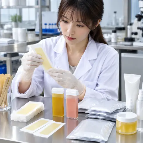 QC inspection of wax strips and roll-on wax cartridge packaging