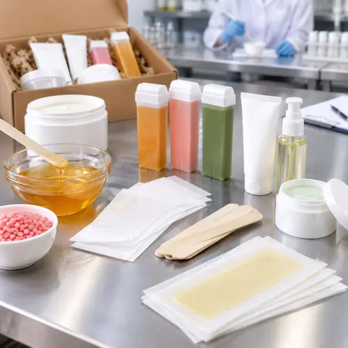 Private-label hair-removal wax kit sample and packaging compatibility review
