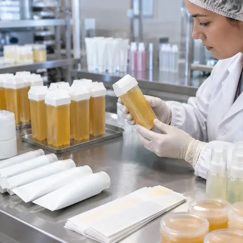 QC inspection of roll-on wax cartridges and depilatory cream packaging