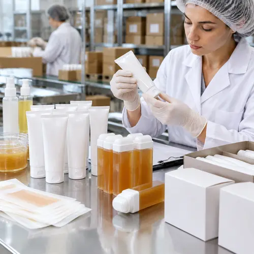 Quality-control inspection of depilatory cream tubes and roll-on wax cartridges for leakage and packaging condition