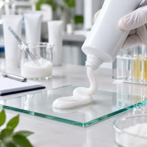 depilatory cream sample review showing smooth texture and tube dispensing