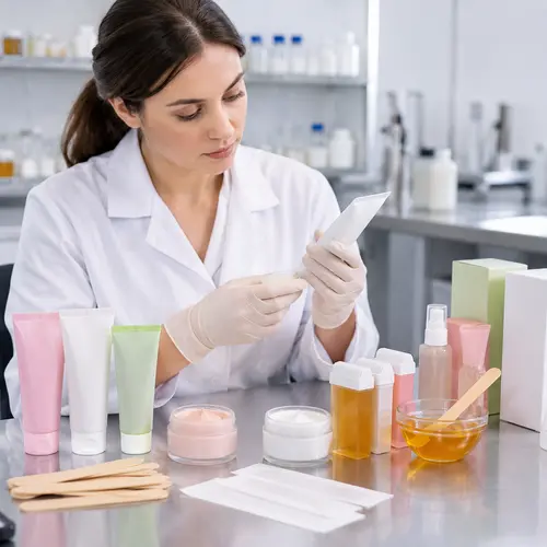 Depilatory cream sample review with packaging and formula texture checks