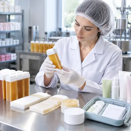 Quality inspection of roll-on wax cartridges, wax strip seals, and travel aftercare kit