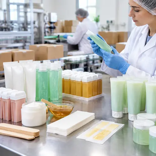 Hair-removal aftercare packaging and filled product quality inspection