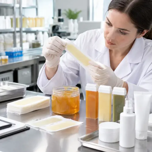 QC inspection of wax strips, sugar wax, and roll-on cartridges