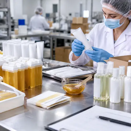 Roll-on wax cartridge leakage check and hair removal packaging inspection
