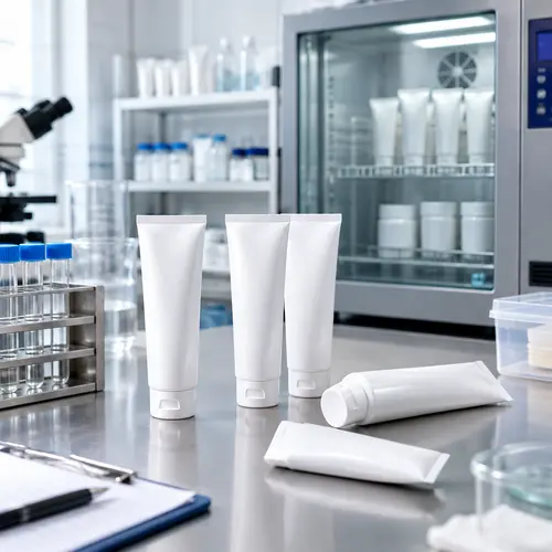 Lab stability review of depilatory cream tubes in multiple storage positions